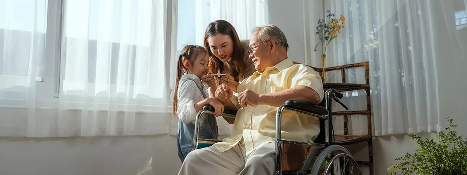 Family spends time with their father