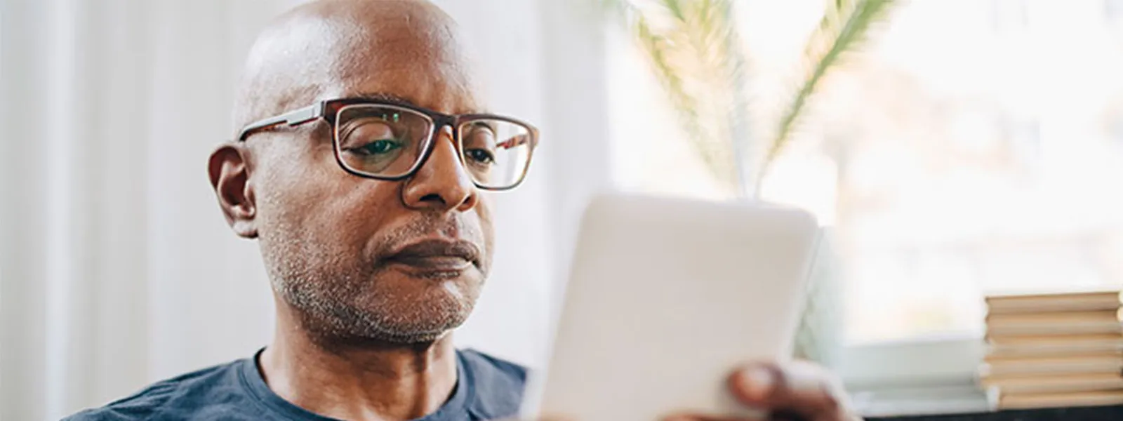 man on tablet