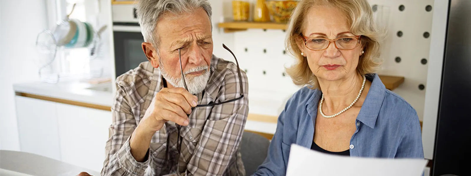 couple examining documents