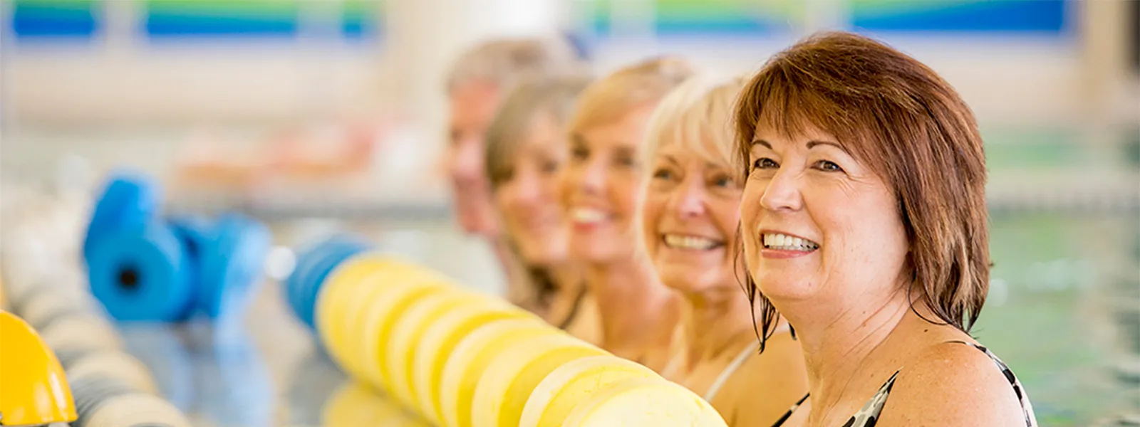 Women in a swim exercise class