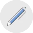 Blue pen on gray background