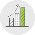 Bar graph with gray background