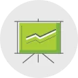 Illustration of green chart with exponential lines