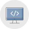 Computer with code symbol