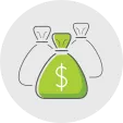 three sacks of cash icon
