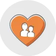 heart with couple