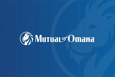 Mutual of Omaha logo on blue background