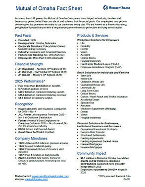 image of the Mutual of Omaha Fact Sheet pdf