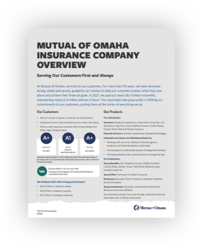 image of the Mutual of Omaha Fact Sheet pdf