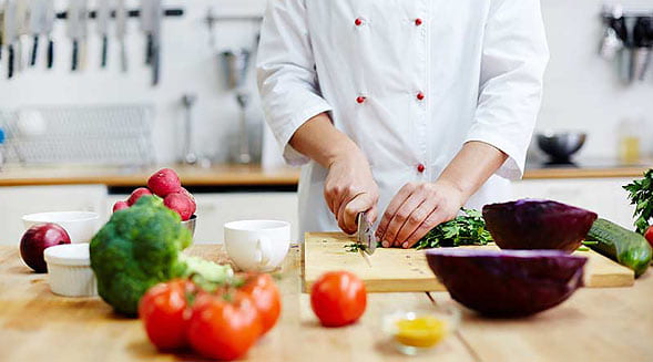 chef chopping veggies