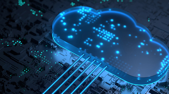 computer chip in the shape of a cloud