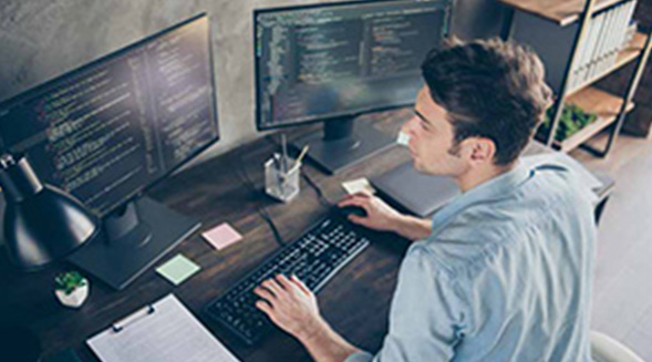 software engineer working on a computer