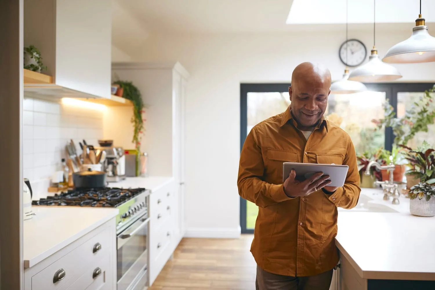 man using tablet