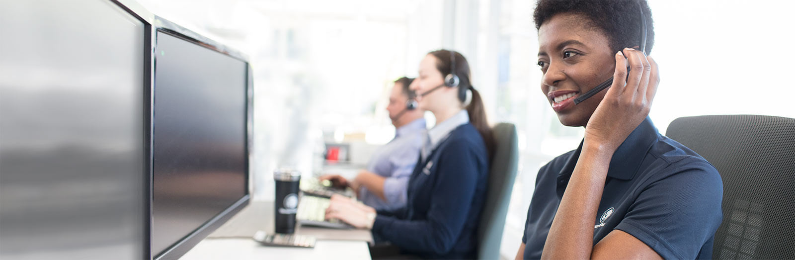 call center employee on call