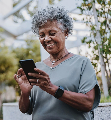 Woman looking at phone