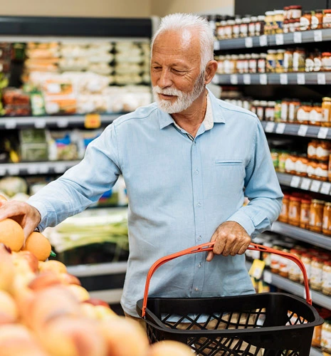 Man shopping for groceries