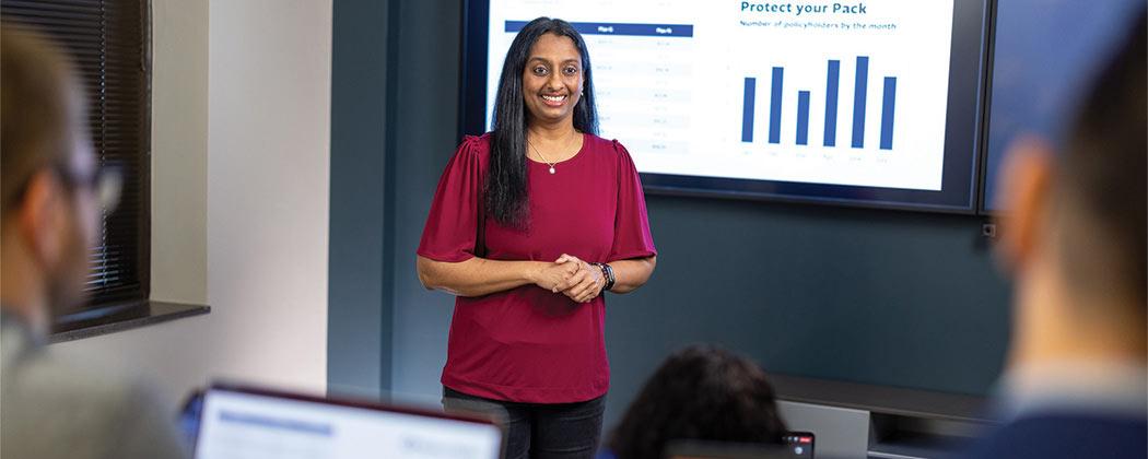 Woman giving a presentation