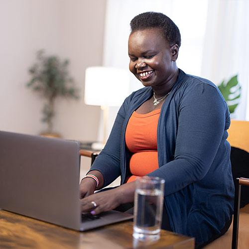 Woman interviewing for a job