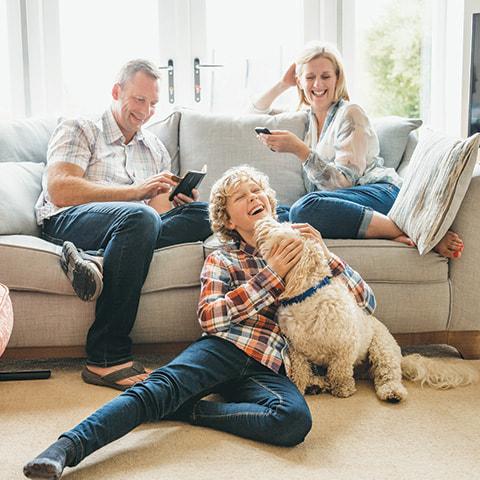 Family and dog enjoy the protection of disability insurance