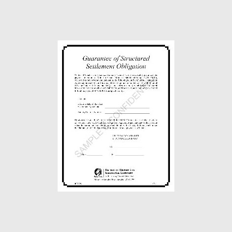 image of Sample Guarantee of Structured Settlement Obligation