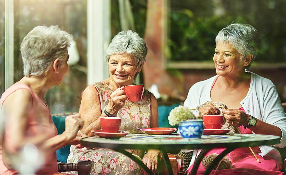 women drinking tea