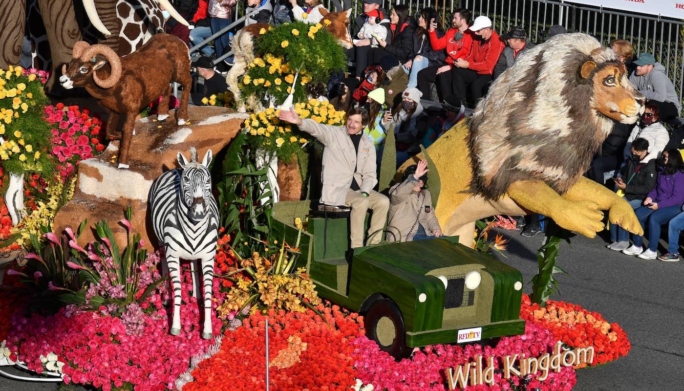 Wild Kingdom’s inaugural 2022 float in action at the Rose Bowl Parade.